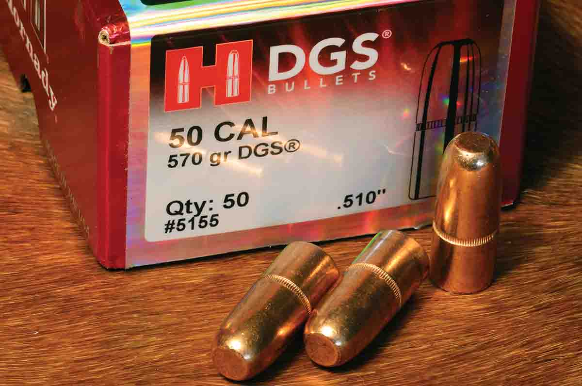 Hornady has produced large-caliber, dangerous-game bullets for many years, offering both softs and solids. These are .510 diameter, 570-grain solids intended for the .500 Jeffery and .500 Nitro Express. Most .500-caliber, dangerous-game rifles require a .510-diameter bullet.